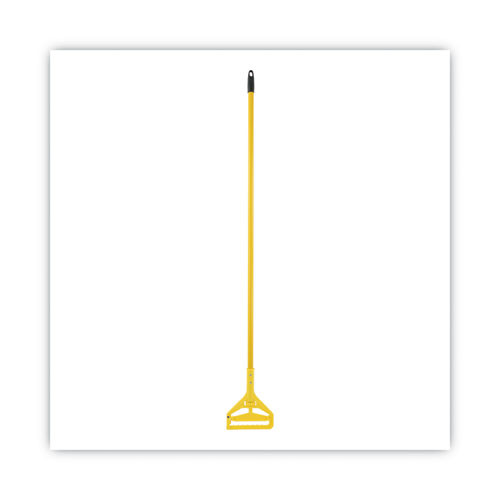 Quick Change Side-latch Plastic Mop Head Handle, 60" Aluminum Handle, Yellow