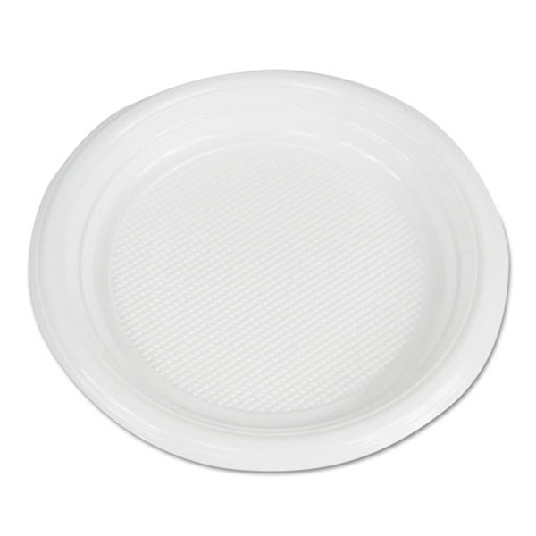 Hi-impact Plastic Dinnerware, Plate, 6" Dia, White, 1,000/carton