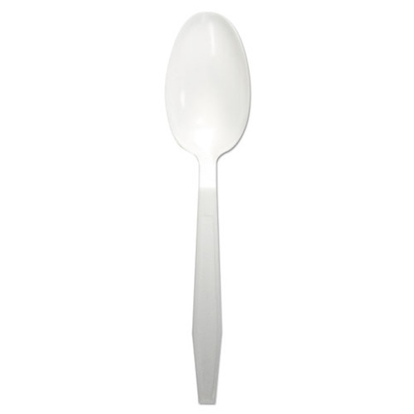 Heavyweight Polypropylene Cutlery, Spoon, Plastic, White, 1,000/carton