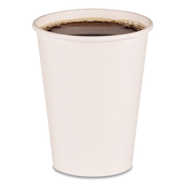 Paper Hot Cups, 12 Oz, White, 50 Cups/sleeve, 20 Sleeves/carton