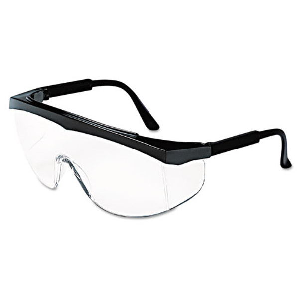 Stratos Safety Glasses, Black Frame, Clear Lens, 12/box - CRWSS110BX