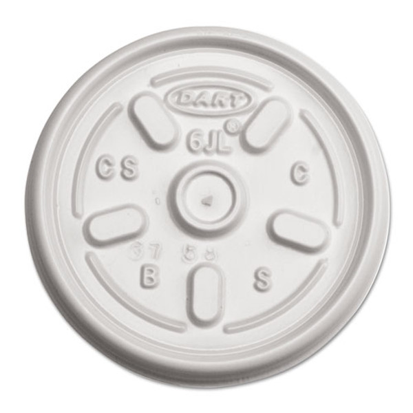 Plastic Lids For Foam Containers, Vented, Fits 3.5 Oz To 6 Oz, White, 100/pack, 10 Packs/carton