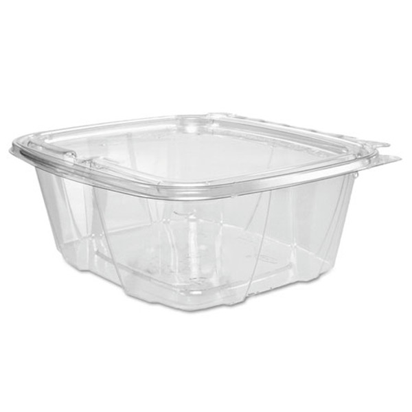 Clearpac Safeseal Tamper-resistant/evident Containers, Flat Lid, 32 Oz, 6.4 X 2.6 X 7.1, Clear, Plastic, 100/bag, 2 Bags/ct