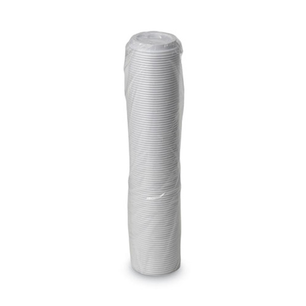 Dome Drink-thru Lids, Fits 10 Oz To 20 Oz Dixie Paper Hot Cups, White, 100/pack