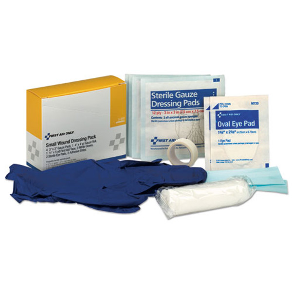 Small Wound Dressing Kit, Includes Gauze, Tape, Gloves, Eye Pads, Bandages