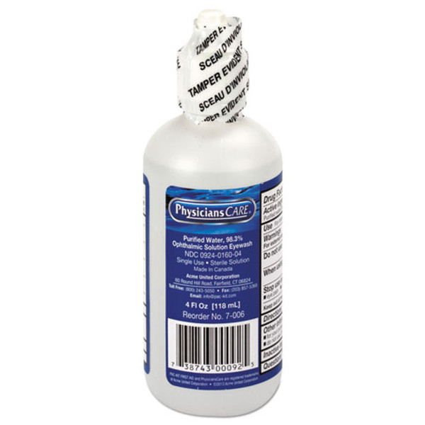 Refill For Smartcompliance General Business Cabinet, 4 Oz Eyewash Bottle