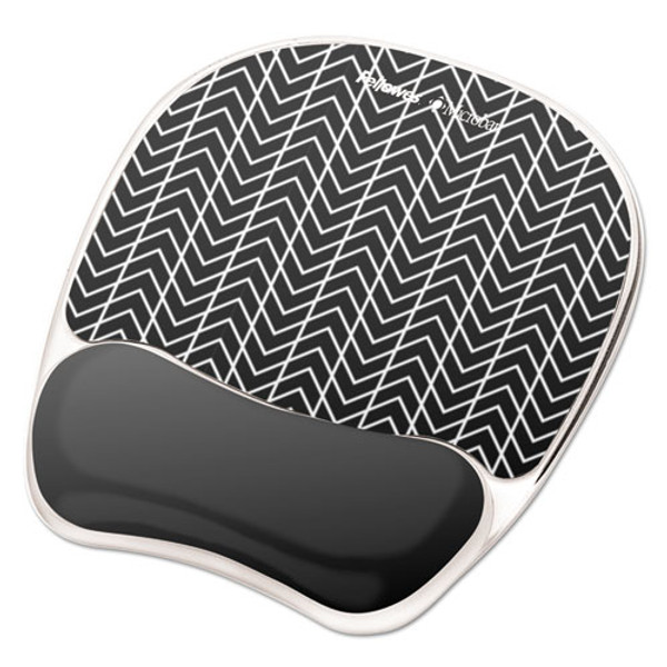 Photo Gel Mouse Pad With Wrist Rest With Microban Protection, 7.87 X 9.25, Chevron Design