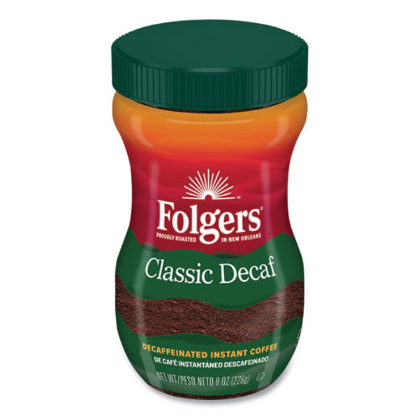 Instant Coffee Crystals, Classic Decaf, 8 Oz