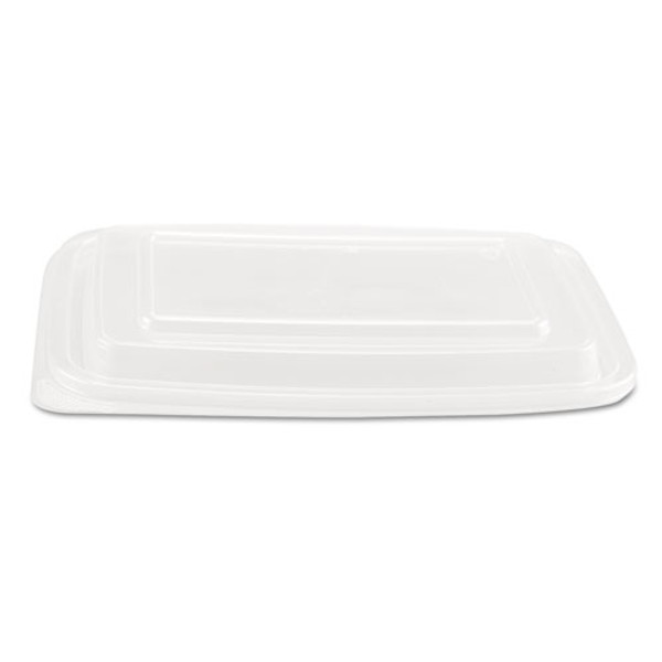 Microwave Safe Container Lid, Fits 24-32 Oz, Rectangular, Clear, Plastic, 75/bag, 4 Bags/carton