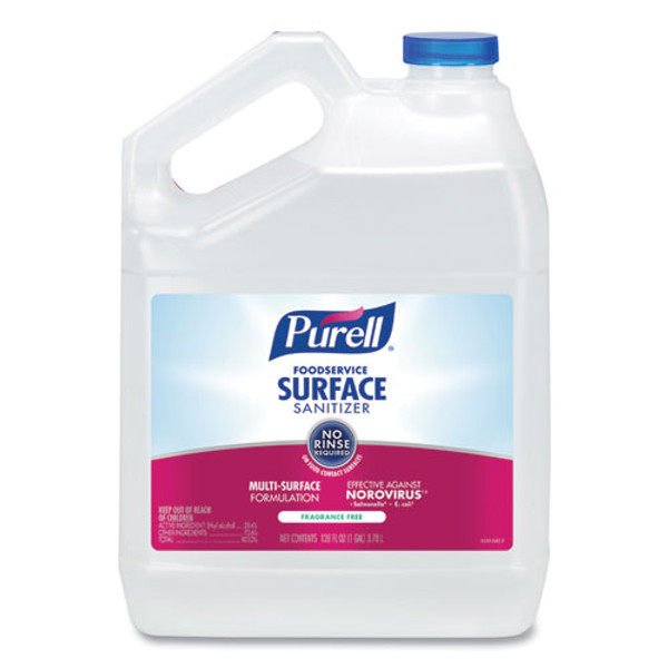 Foodservice Surface Sanitizer, Fragrance Free, 1 Gal Bottle, 4/carton