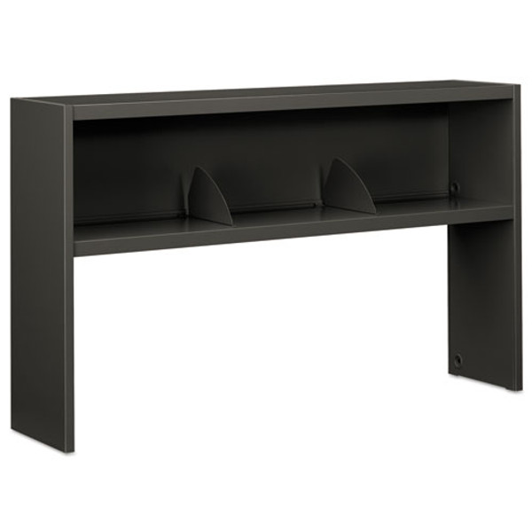 38000 Series Stack On Open Shelf Hutch, 60w X 13.5d X 34.75h, Charcoal