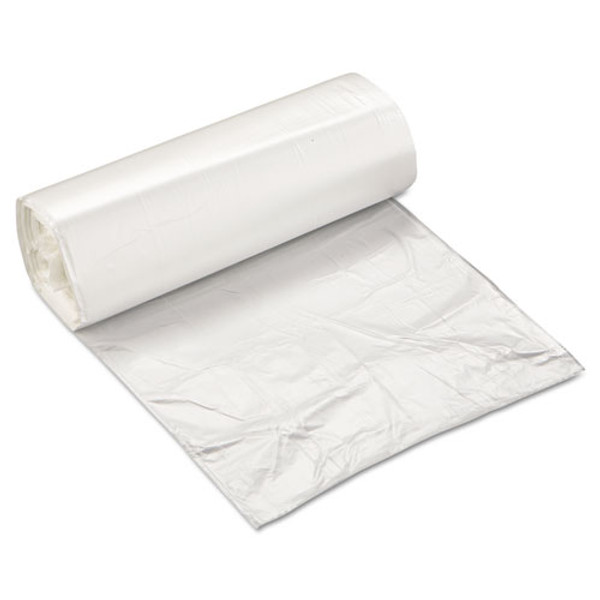 High-density Commercial Can Liners, 10 Gal, 5 Mic, 24" X 24", Natural, Perforated Roll, 50 Bags/roll, 20 Rolls/carton