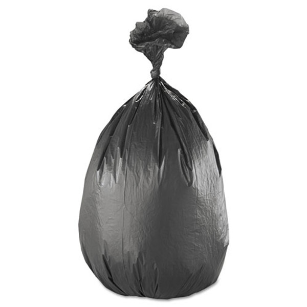 High-density Commercial Can Liners, 60 Gal, 17 Mic, 38" X 60", Black, Interleaved Roll, 25 Bags/roll, 8 Rolls/carton