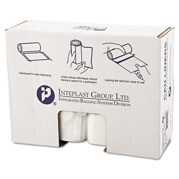 High-density Commercial Can Liners, 60 Gal, 17 Mic, 38" X 60", Clear, Interleaved Roll, 25 Bags/roll, 8 Rolls/carton