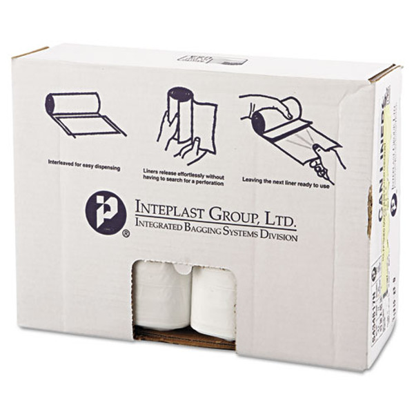High-density Commercial Can Liners, 56 Gal, 17 Mic, 43" X 48", Clear, Interleaved Roll, 25 Bags/roll, 8 Rolls/carton