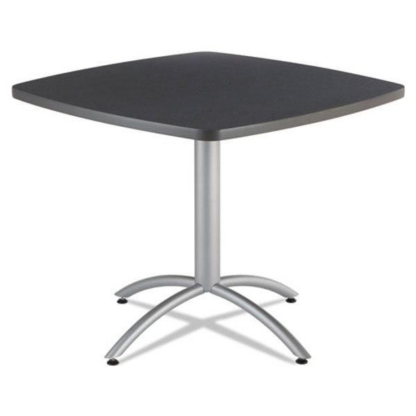 Cafeworks Cafe-height Table, Square, 36" X 36" X 30", Graphite Granite/silver