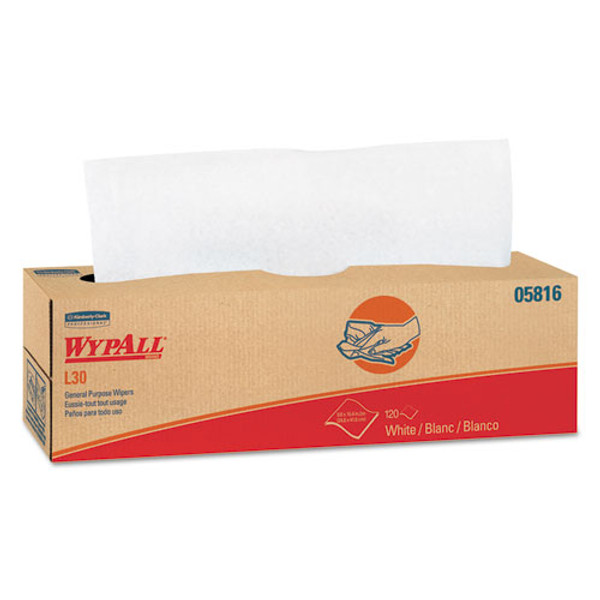 L30 Towels, Pop-up Box, 9.8 X 16.4, White, 120/box, 6 Boxes/carton