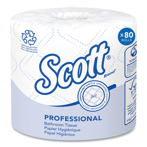 Essential 100% Recycled Fiber Srb Bathroom Tissue, Septic Safe, 2-ply, White, 473 Sheets/roll, 80 Rolls/carton