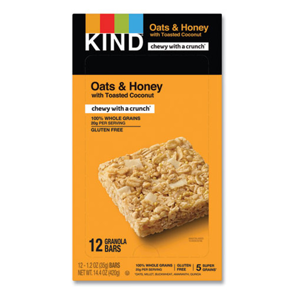 Healthy Grains Bar, Oats And Honey With Toasted Coconut, 1.2 Oz, 12/box