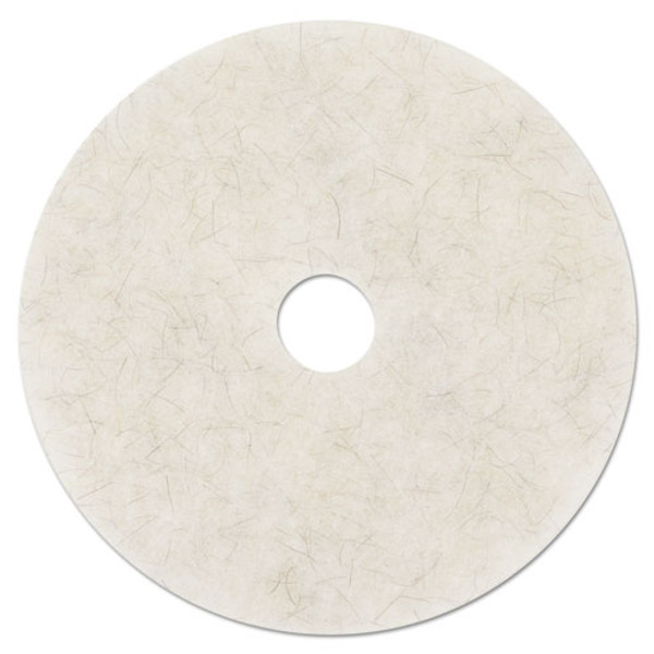 Ultra High-speed Natural Blend Floor Burnishing Pads 3300, 20" Diameter, White, 5/carton