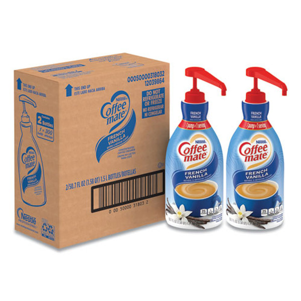 Liquid Coffee Creamer, French Vanilla, 1.5 Liter Pump Bottle, 2/carton