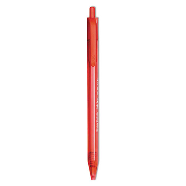 Inkjoy 100 Rt Ballpoint Pen, Retractable, Medium 1 Mm, Red Ink, Translucent Red Barrel, Dozen