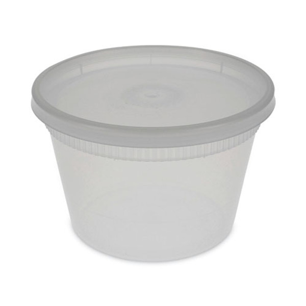 Newspring Delitainer Microwavable Container, 16 Oz, 2 X 2 X 2, Clear, Plastic, 240/carton