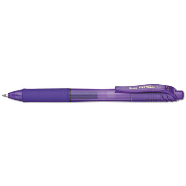 Energel-x Gel Pen, Retractable, Medium 0.7 Mm, Violet Ink, Translucent Violet/violet Barrel, Dozen