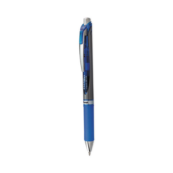 Energel Rtx Gel Pen, Retractable, Bold 1 Mm, Blue Ink, Blue/gray Barrel