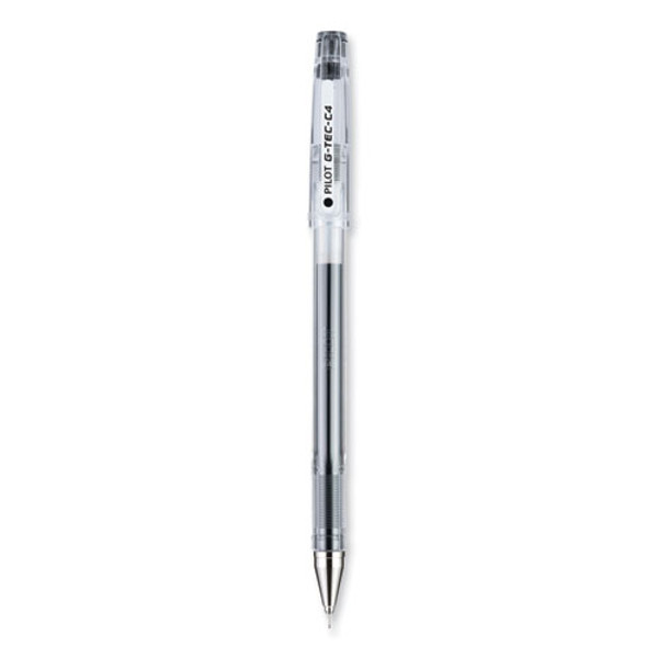 G-tec-c Ultra Gel Pen, Stick, Extra-fine 0.4 Mm, Black Ink, Clear/black Barrel, Dozen
