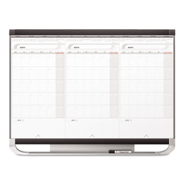 Prestige 2 Total Erase Three-month Calendar, 36 X 24, White Surface, Graphite Fiberboard/plastic Frame