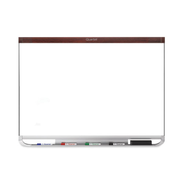 Prestige 2 Duramax Magnetic Porcelain, 48" X 36", White Surface, Mahogany Finished Fiberboard/plastic Frame