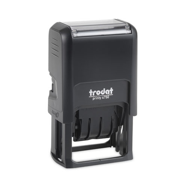 Printy Economy 5-in-1 Date Stamp, Self-inking, 1.63" X 1", Blue/red - USSE4756