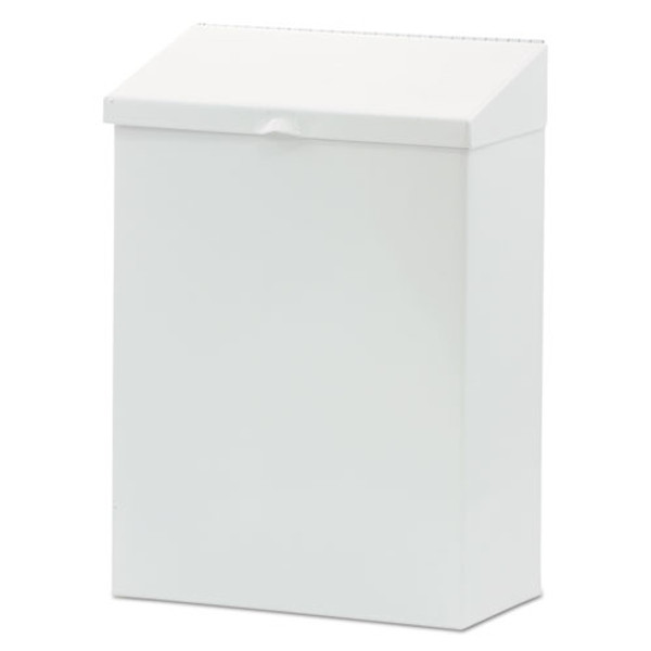 Feminine Hygiene Product Waste Receptacle, Metal, White