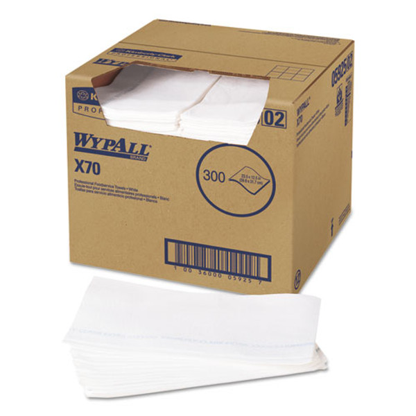 X70 Wipers, Kimfresh Antimicrobial, 12.5 X 23.5, Unscented, White, 300/carton