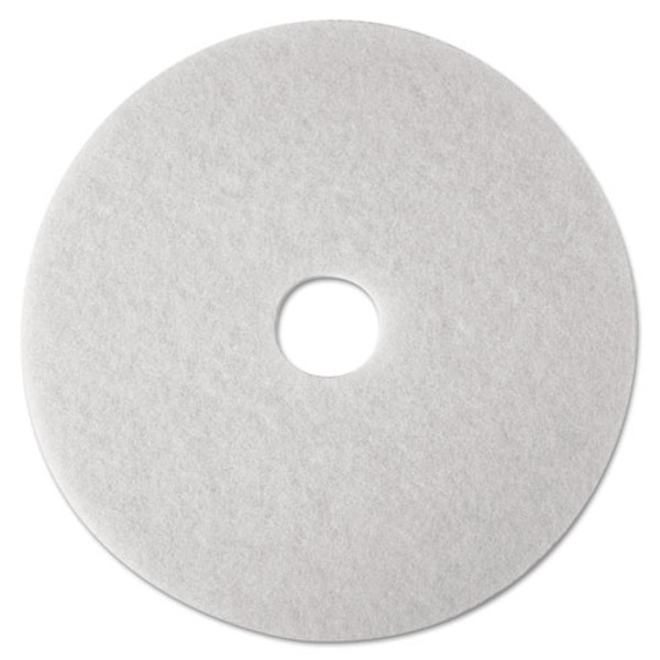 Low-speed Super Polishing Floor Pads 4100, 27" Diameter, White, 5/carton