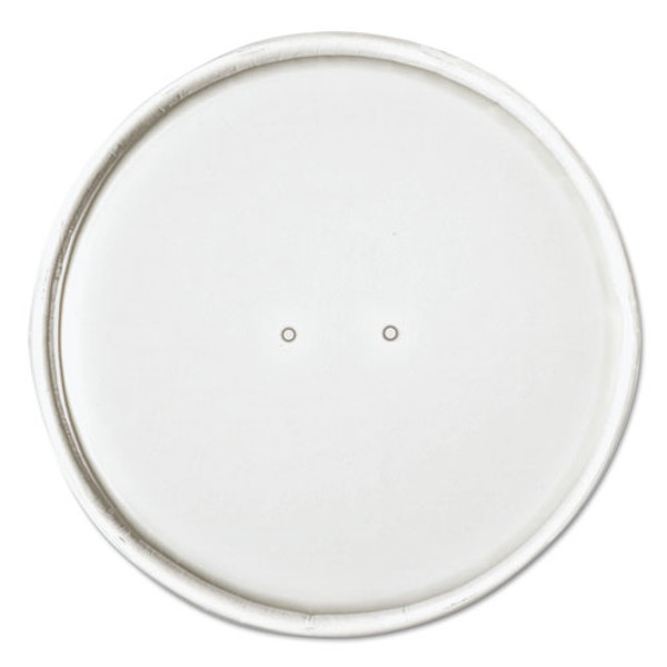 Paper Lids For Food Containers, For 16 Oz Containers, Vented, 3.9" Diameter X 0.9"h, White, 25/bag, 20 Bags/carton