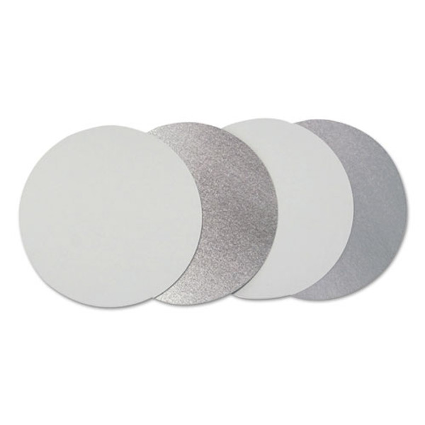 Flat Board Lids, For 7" Round Containers, Silver, Paper, 500 /carton