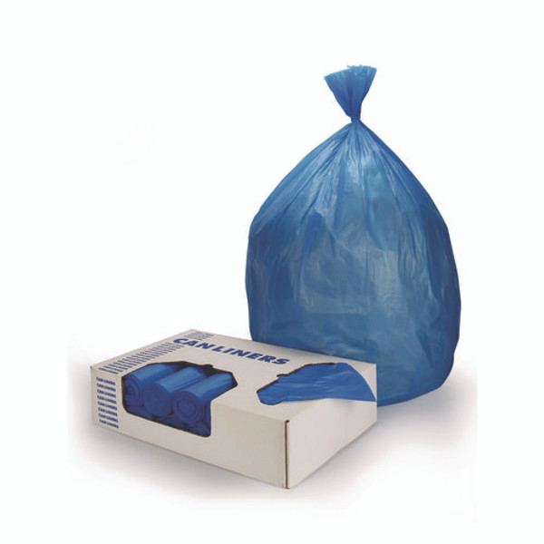 High-density Waste Can Liners, 23 Gal, 14 Mic, 30" X 43", Blue, 25 Bags/roll, 10 Rolls/carton
