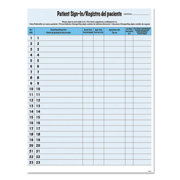 Hipaa Labels, Patient Sign-in, 8.5 X 11, Blue, 23/sheet, 125 Sheets/pack