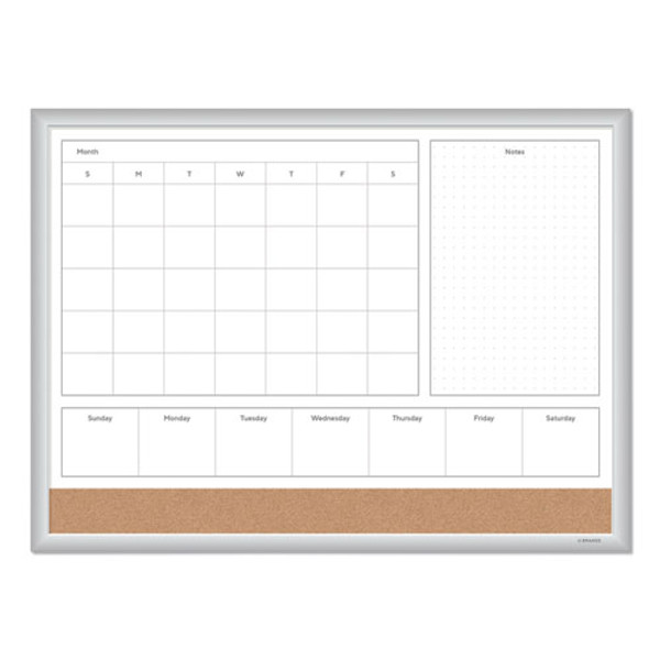 4n1 Magnetic Dry Erase Combo Board, 23 X 17, Tan/white Surface, Silver Aluminum Frame