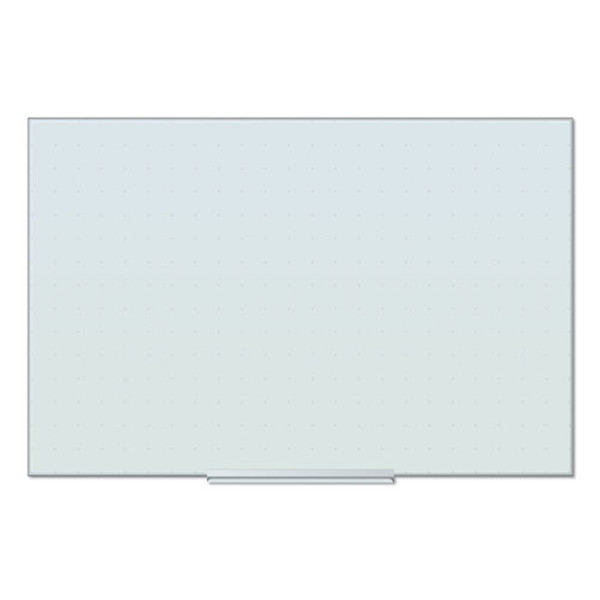 Floating Glass Ghost Grid Dry Erase Board, 35 X 23, White