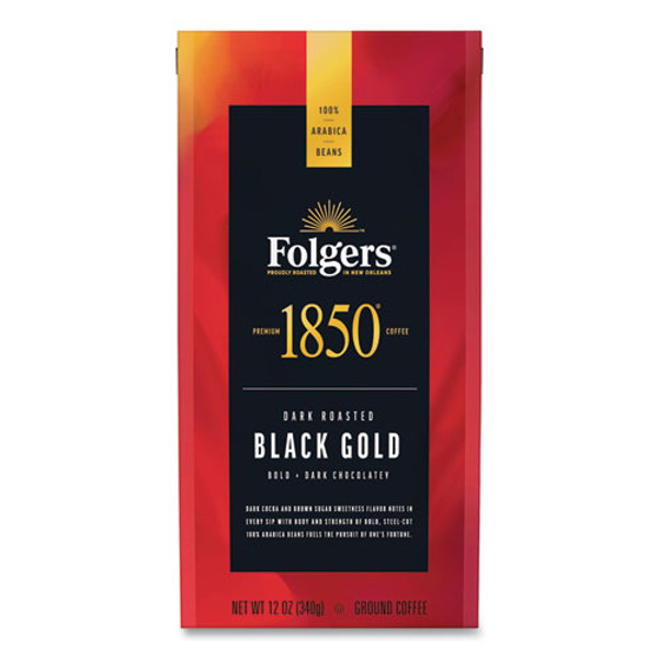 Coffee, Black Gold, Dark Roast, Ground, 12 Oz Bag