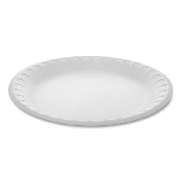 Placesetter Satin Non-laminated Foam Dinnerware, Plate, 9" Dia, White, 500/carton