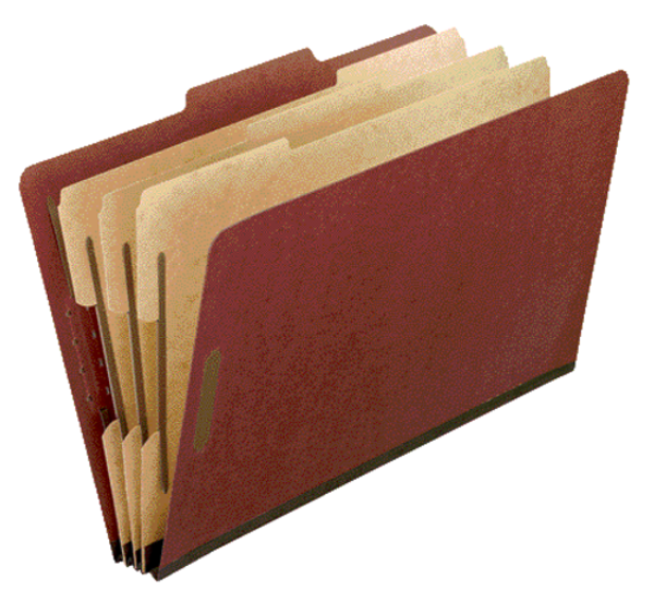 PFX1357R Pressboard Classification Folders, Letter size, Brick Red