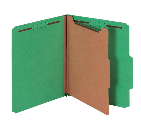 PFX23733P Pendaflex® Classification Folders, 1 Divider, 2" Fasteners, Letter, Dark Green, 10/Box