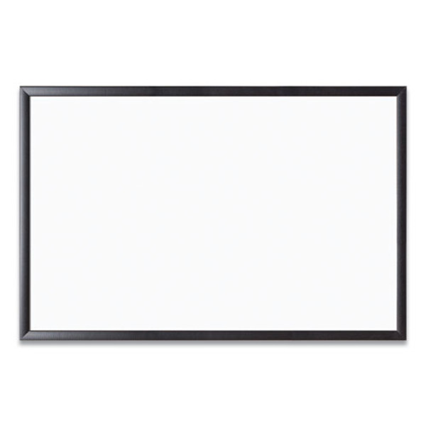 Magnetic Dry Erase Board With Mdf Frame, 35 X 23, White Surface, Black Frame