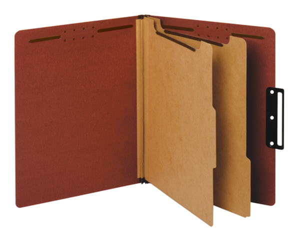 PFX24230 Classification Folders, Metal Tab, 2 Dividers, Embedded Fasteners, 2/5 Cut Tab, Red, Letter, 10/BX, 5 BX/CT