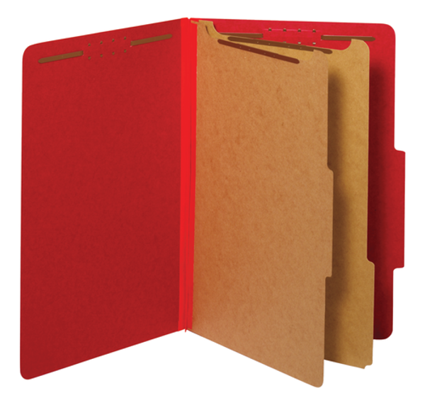 PFX29031P Pendaflex® Classification Folders, Standard, 2 Dividers, Embedded Fasteners, 2/5 Cut Tab, Bright Red, Legal, 10/BX, 5 BX/CT