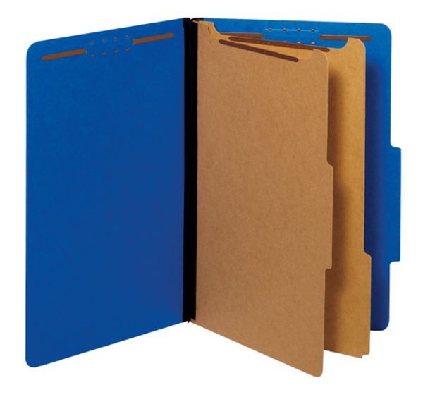 PFX29035P Pendaflex® Classification Folders, Standard, 2 Dividers, Embedded Fasteners, 2/5 Cut Tab, Dark Blue, Legal, 10/BX, 5 BX/CT